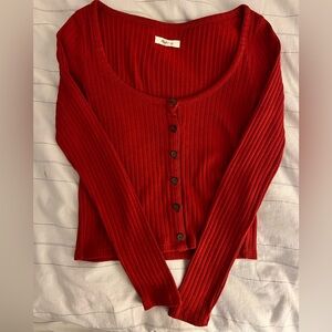 Madewell Cherry Ribbed Knit Top